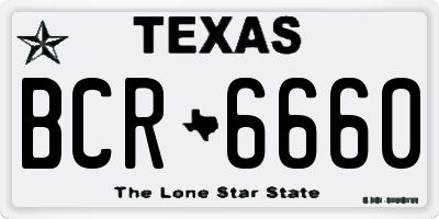 TX license plate BCR6660