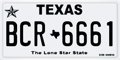 TX license plate BCR6661