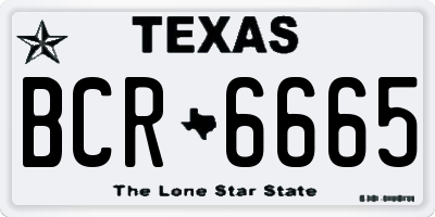 TX license plate BCR6665