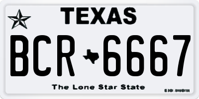 TX license plate BCR6667