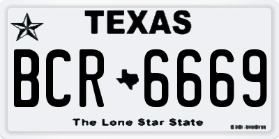 TX license plate BCR6669
