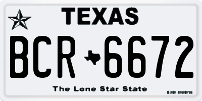 TX license plate BCR6672