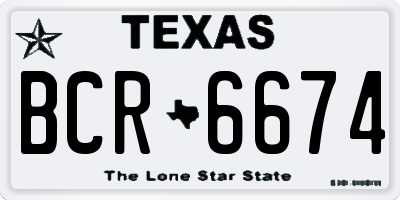 TX license plate BCR6674