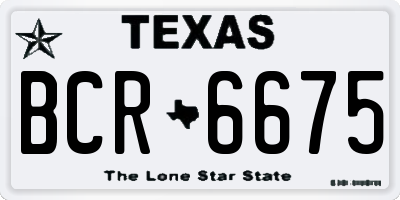TX license plate BCR6675