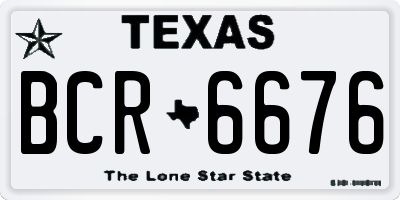 TX license plate BCR6676