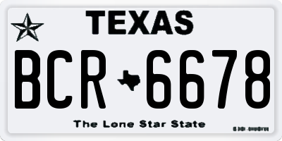 TX license plate BCR6678