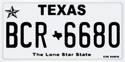 TX license plate BCR6680