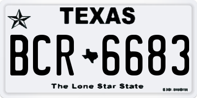 TX license plate BCR6683