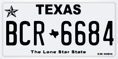 TX license plate BCR6684