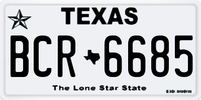 TX license plate BCR6685