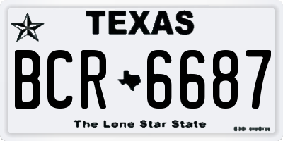 TX license plate BCR6687
