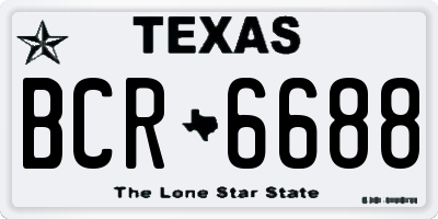TX license plate BCR6688
