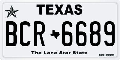 TX license plate BCR6689
