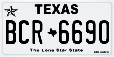 TX license plate BCR6690