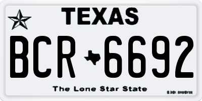 TX license plate BCR6692