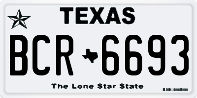 TX license plate BCR6693