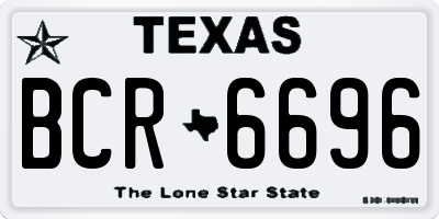 TX license plate BCR6696