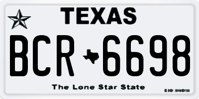 TX license plate BCR6698