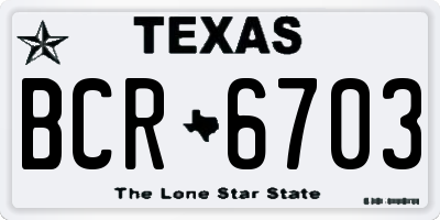 TX license plate BCR6703