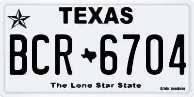 TX license plate BCR6704