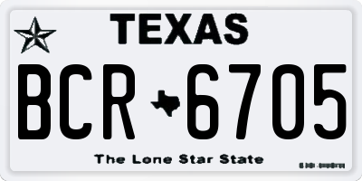 TX license plate BCR6705