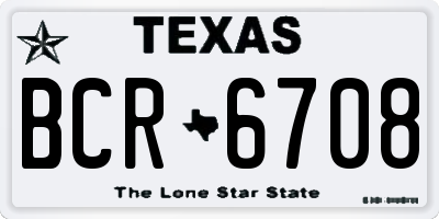 TX license plate BCR6708