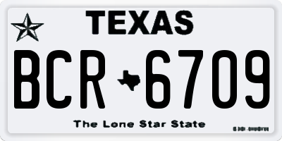 TX license plate BCR6709