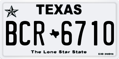 TX license plate BCR6710