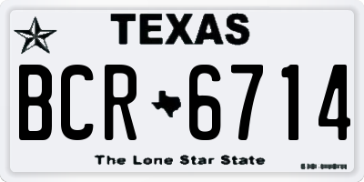 TX license plate BCR6714