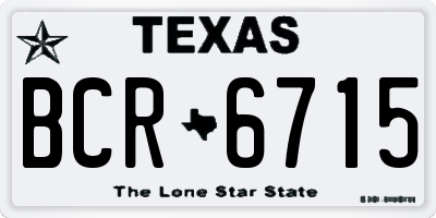 TX license plate BCR6715