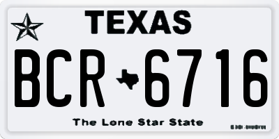 TX license plate BCR6716