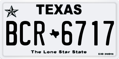 TX license plate BCR6717