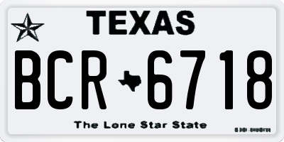 TX license plate BCR6718