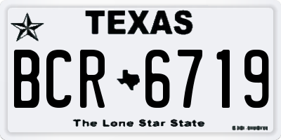 TX license plate BCR6719