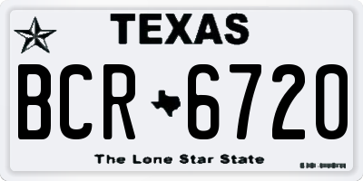 TX license plate BCR6720