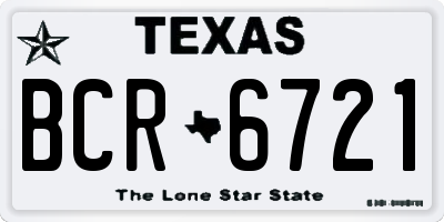 TX license plate BCR6721