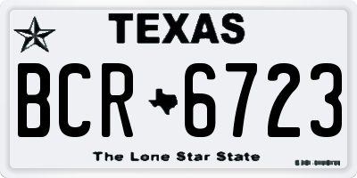 TX license plate BCR6723