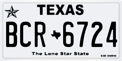 TX license plate BCR6724