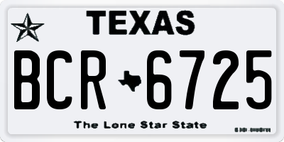 TX license plate BCR6725