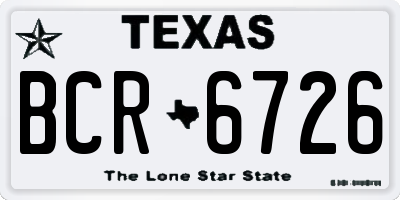 TX license plate BCR6726