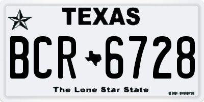 TX license plate BCR6728
