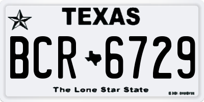 TX license plate BCR6729
