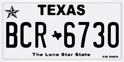 TX license plate BCR6730