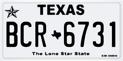 TX license plate BCR6731