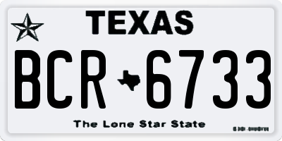 TX license plate BCR6733