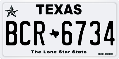 TX license plate BCR6734