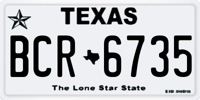 TX license plate BCR6735