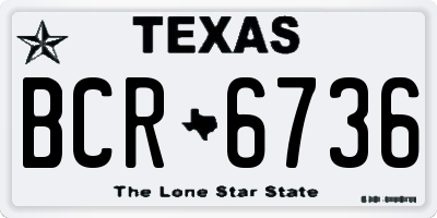 TX license plate BCR6736