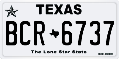 TX license plate BCR6737