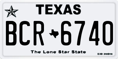 TX license plate BCR6740